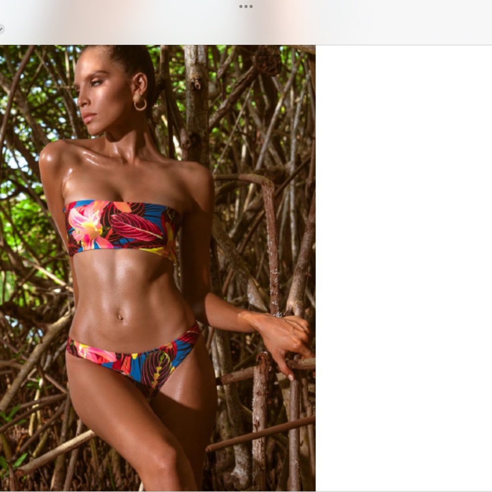 NWT tropical bandeau bikini set size small